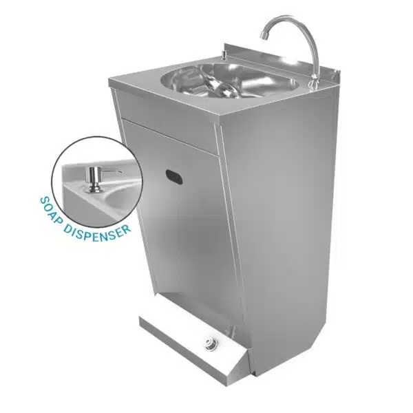 Lavabo avec distributeur de savon - avec commande au pied – Image 2