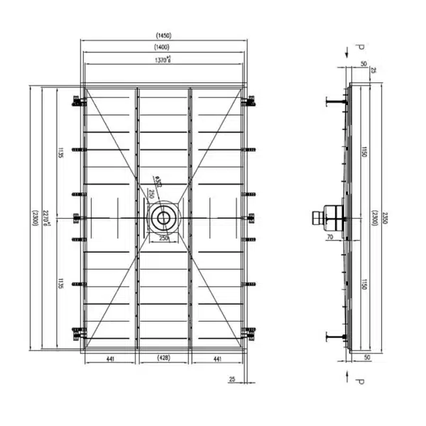 Caniveau avec grille caillebotis inox