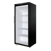 Armoire réfrigérée positive noire avec porte vitrée - 400 L