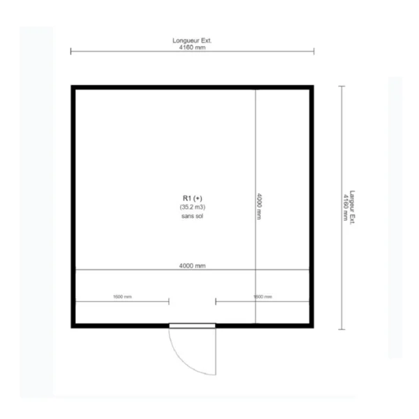 Chambre froide positive L 4160 x P 4160 x H 2280 mm Ep. 80 mm 35.2 m3 sans sol – Image 2