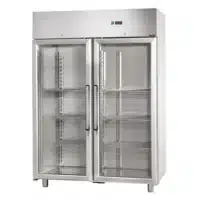 Armoire réfrigérée positive inox GN 2/1 - 2 portes vitrées