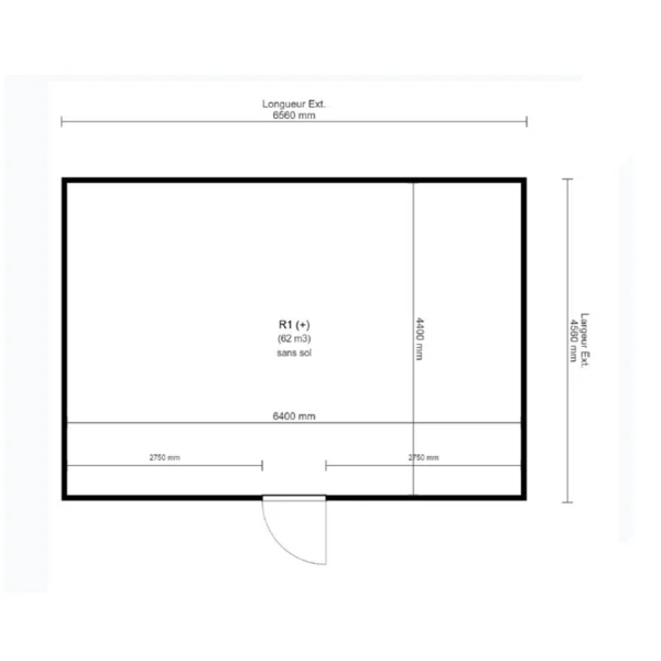 Chambre froide positive L 6560 x P 4560 x H 2280 mm Ep. 80 mm 62 m3 sans sol – Image 2