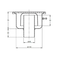 Siphon de sol inox 150 x 150 mm + panier récupération pour carrelage