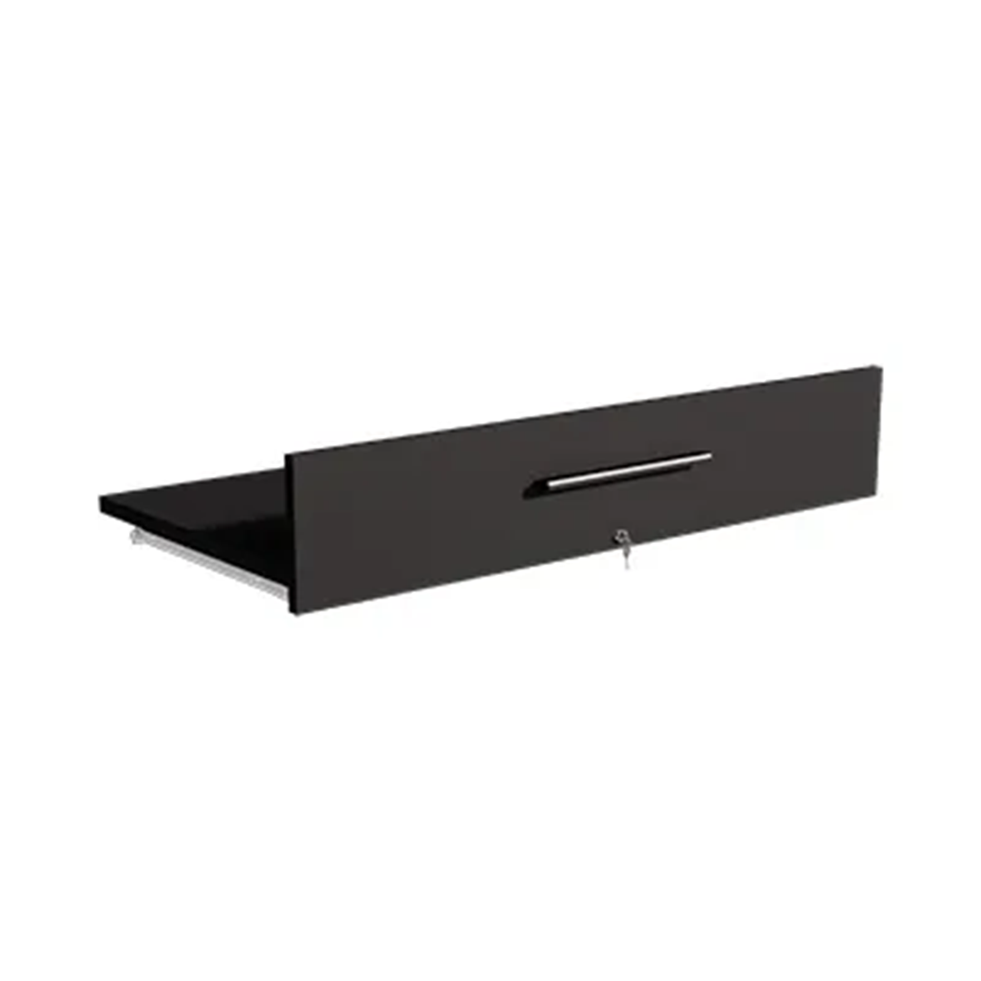 Comptoir vitrine noir 3 tablettes + 1 séparation + 1 tiroir avec serrure - L 1095 x P 530 x H 1025 mm – Image 3