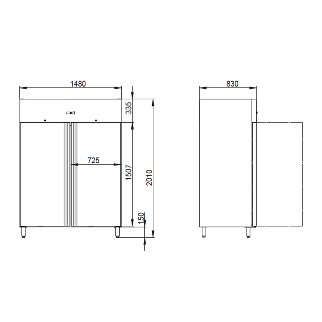 Armoire réfrigérée positive acier inoxydable ECO 2 portes - 1333 L – Image 3