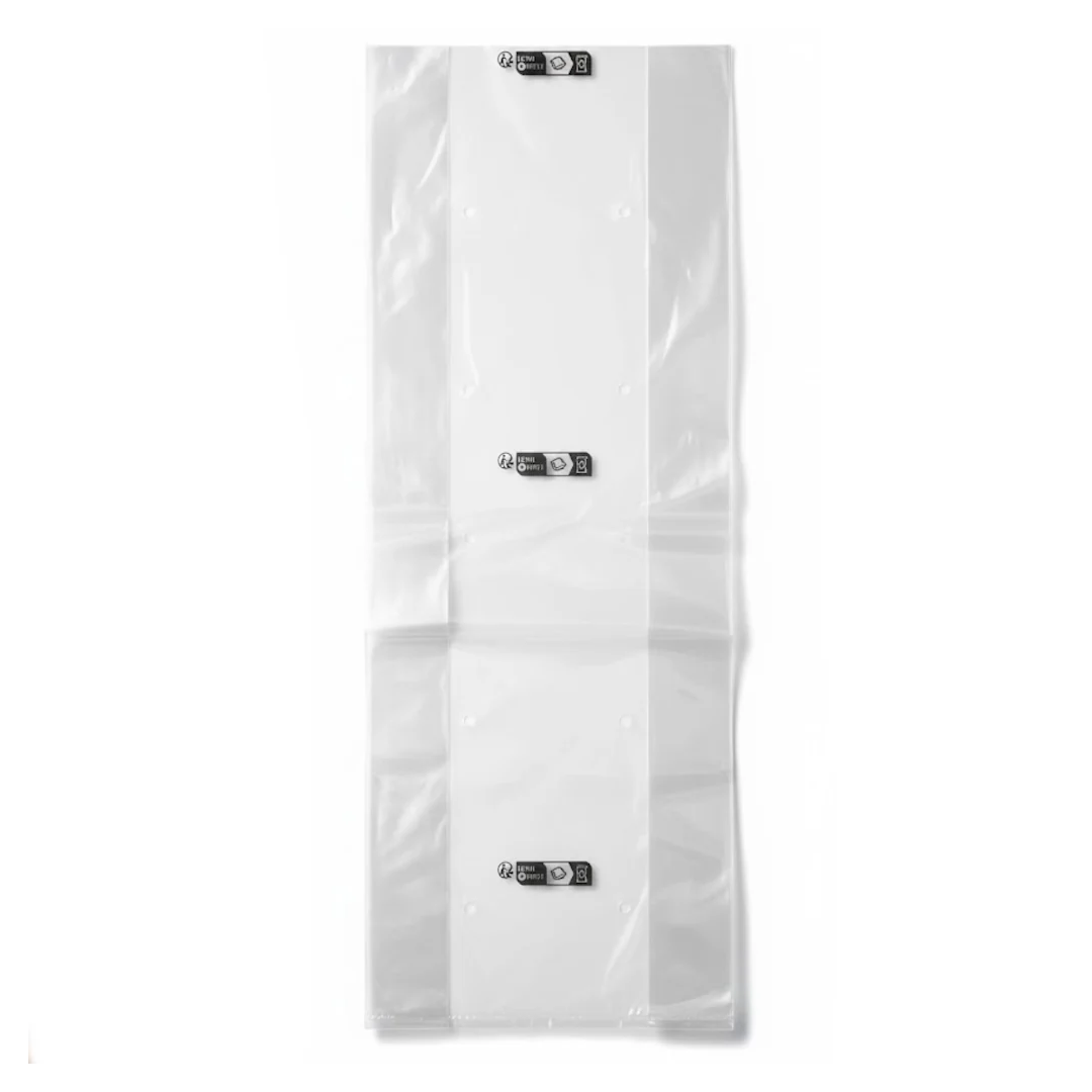 Sac plastique 5 kg neutre/transparent - 220+50x600mm 50my - Lot de 800