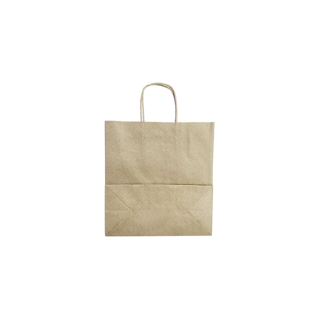 Sac moyen en papier avec poignée torsadée marron (lot de 250) – Image 2