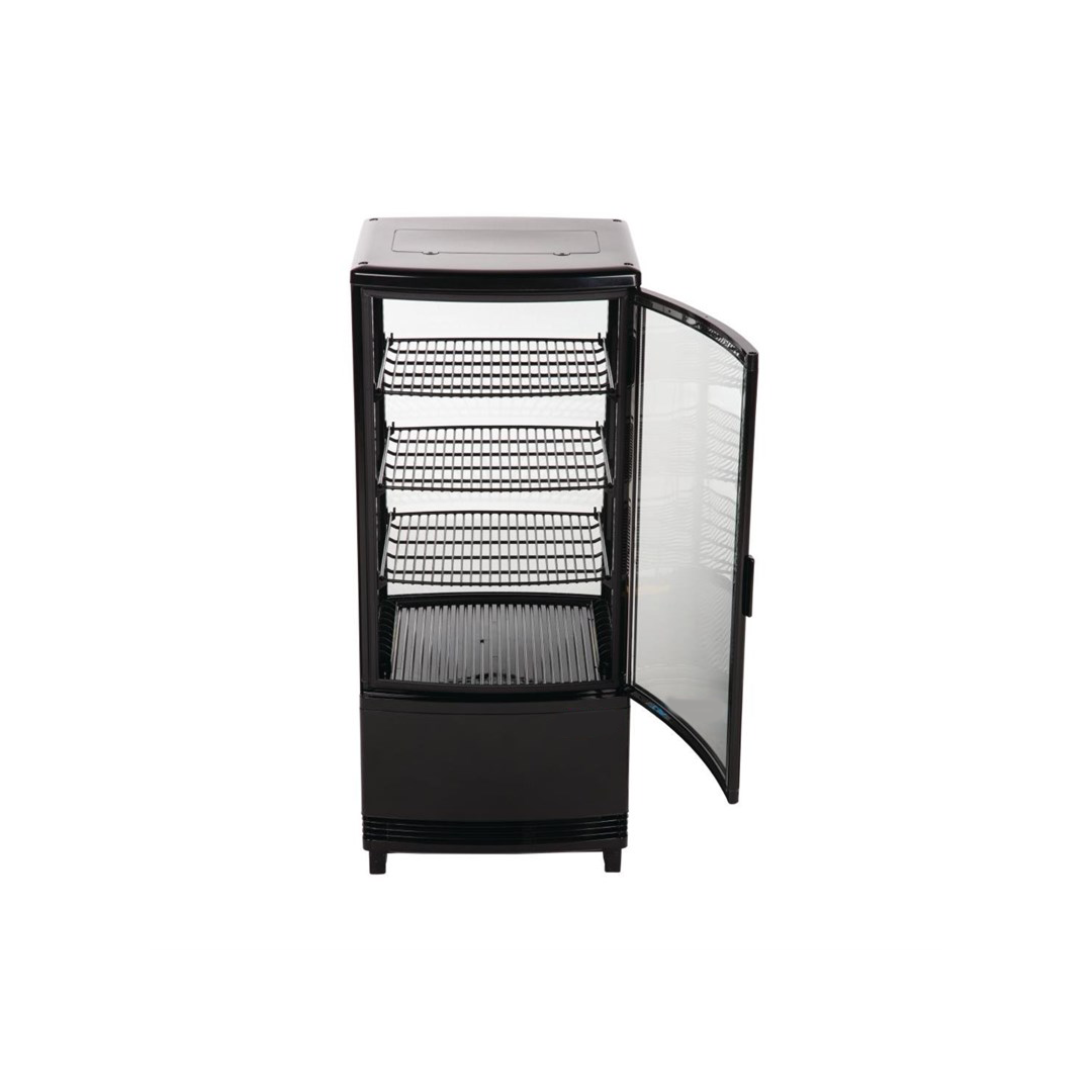 Vitrine réfrigérée porte incurvée économe en énergie noire - 86 L – Image 4