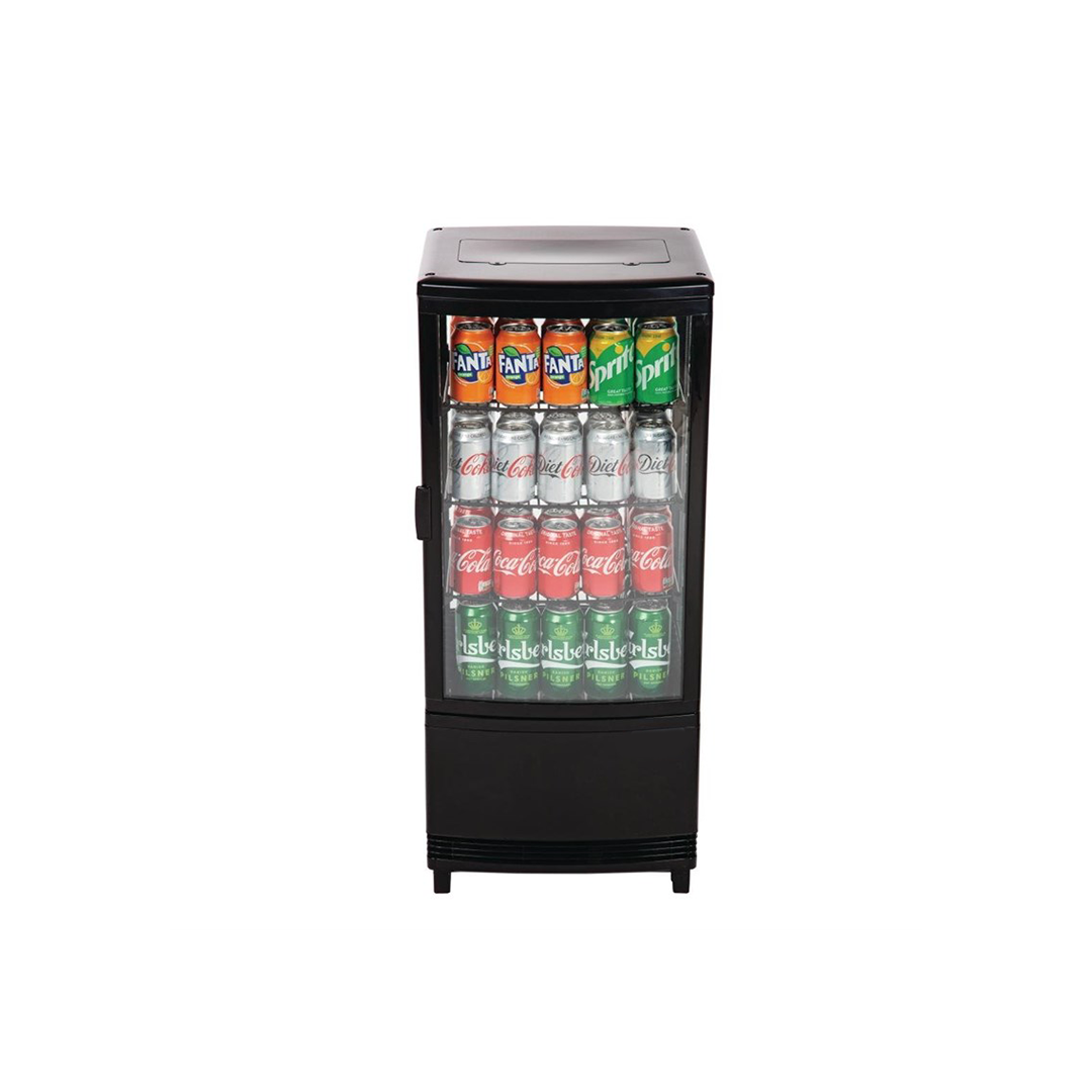 Vitrine réfrigérée porte incurvée économe en énergie noire - 86 L – Image 2
