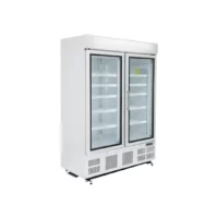 Vitrine réfrigérée négative deux portes avec bandeau lumineux - 920 L
