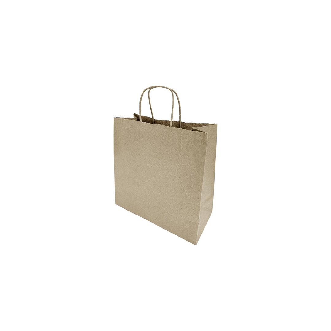 Sac moyen en papier avec poignée torsadée marron (lot de 250)