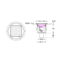 Siphon de sol inox 150x150 mm