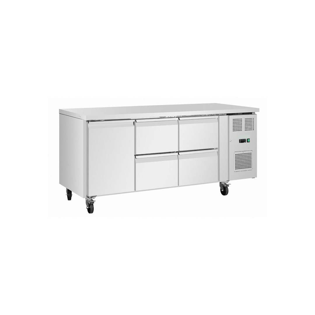 Table réfrigérée positive 4 tiroirs et 1 porte