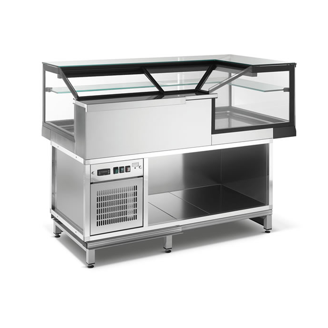 Vitrine réfrigérée d’angle groupe logé JUST A90 vitrage droit bas 1 étagère sans décor - L 1500 mm – Image 2