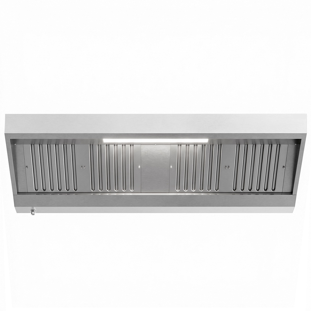 Hotte professionnelle murale avec filtre et éclairage - L 2000 x P 900 x H 450 mm – Image 8