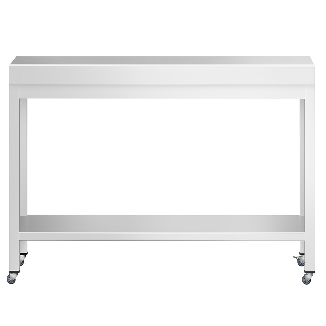 Table de travail en acier inoxydable avec étagère et roulettes - P 600 x H 900 mm – Image 4