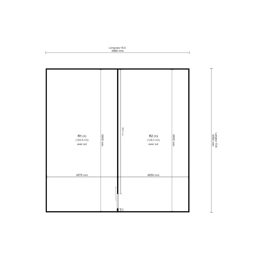 Ensemble de 2 chambres froide positive avec système CLIPART - L 9930 x P 9930 x H 2880 mm – Image 2