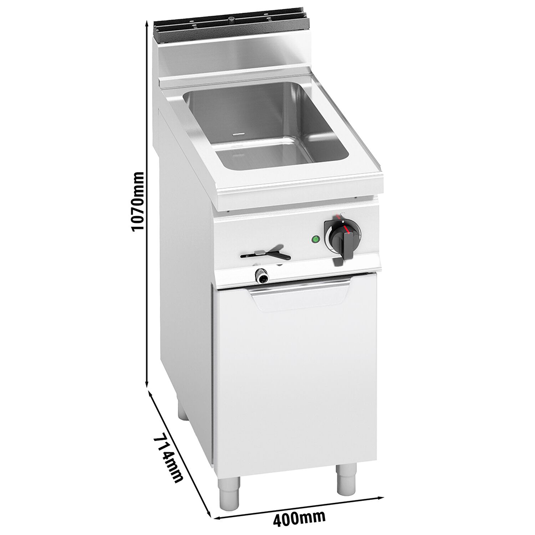Bain-marie électrique sur soubassement avec porte 1 × GN 1/1 - 1.2 kW - L 400 x P 714 x H 1070 mm – Image 2