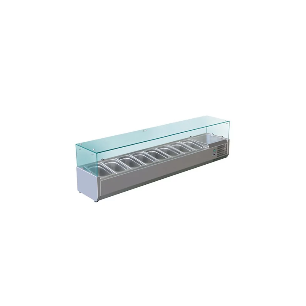 Vitrine réfrigérée à ingrédients 8 bacs GN1/3-150
