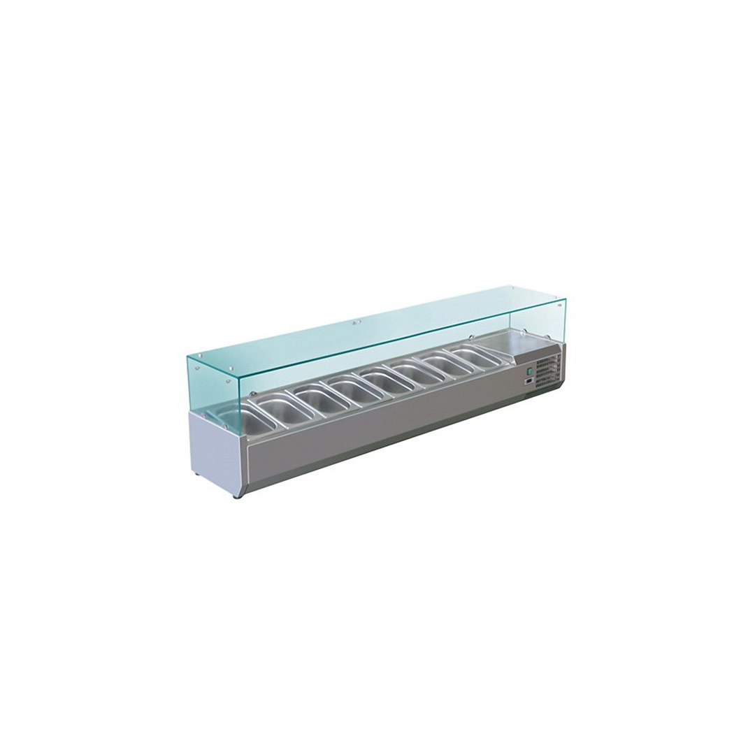 Vitrine réfrigérée à ingrédients 8 bacs GN1/3-150