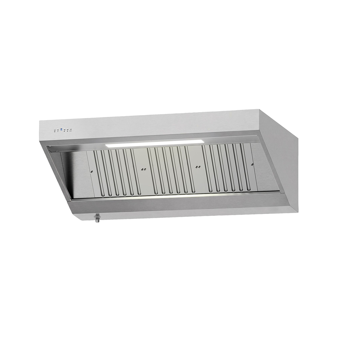 Hotte professionnelle murale avec moteur intégré L 1600 x P 900 x H 450 mm – 1.800 m³/h – Image 3